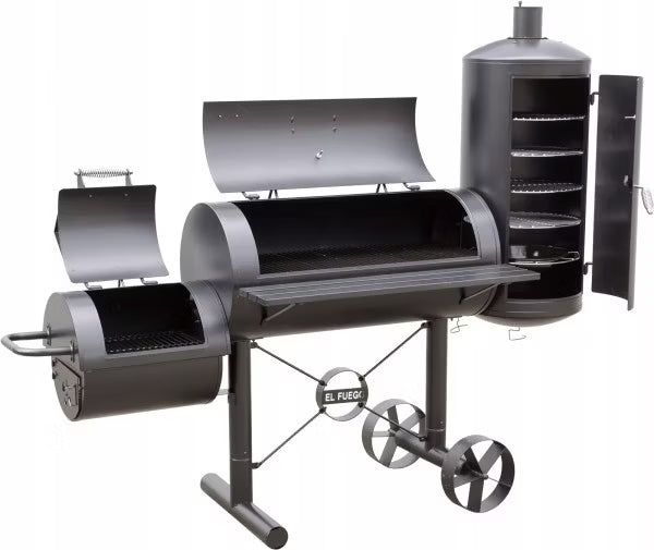 Kulgrill Kiona med Rygeovn 211x70x173 cm Sort