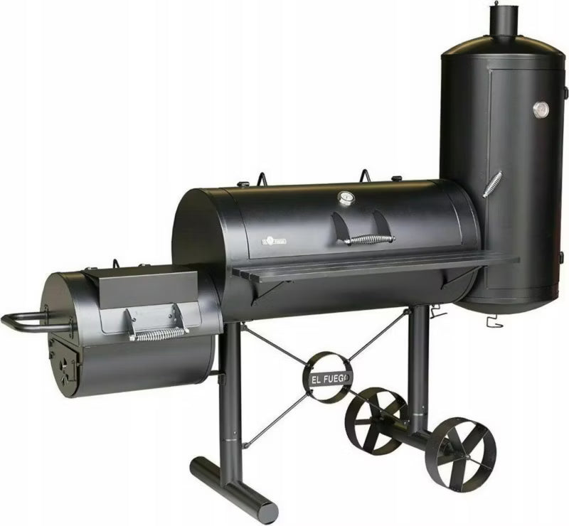 Kulgrill Kiona med Rygeovn 211x70x173 cm Sort