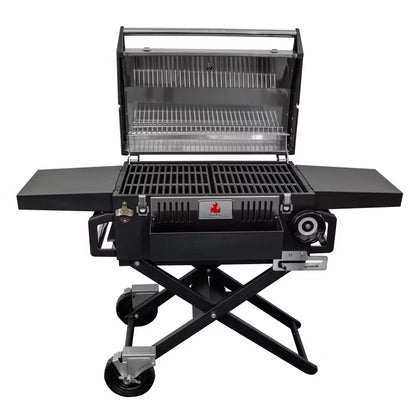 Kuglegrill LUX 139x57x100 cm Sort med Støbejernsrist