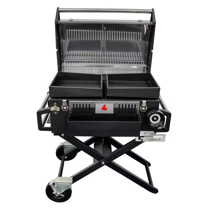 Kuglegrill LUX 139x57x100 cm Sort med Støbejernsrist