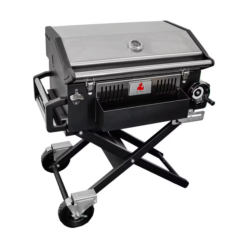 Kuglegrill LUX 139x57x100 cm Sort med Støbejernsrist