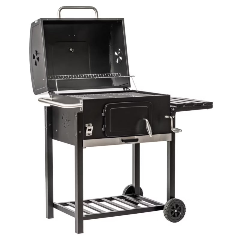 Kulgrill med Låg 115x68x105 cm Sort
