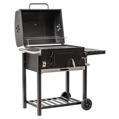 Kulgrill med Låg 115x68x105 cm Sort