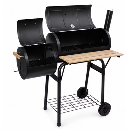 Kuglegrill med Røgeovn DE-WE05 102x62 cm Sort