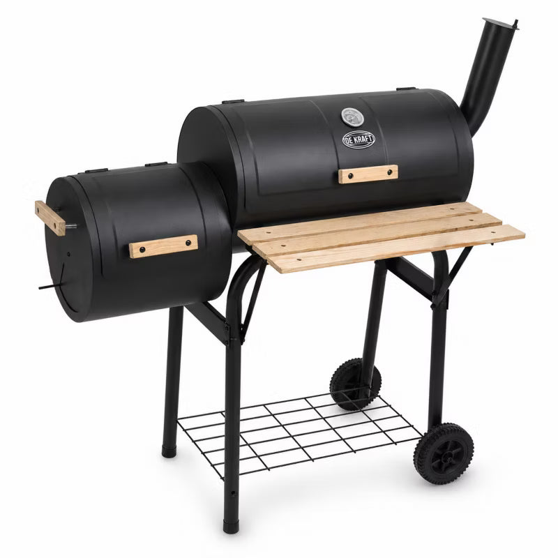 Kuglegrill med Røgeovn DE-WE05 102x62 cm Sort
