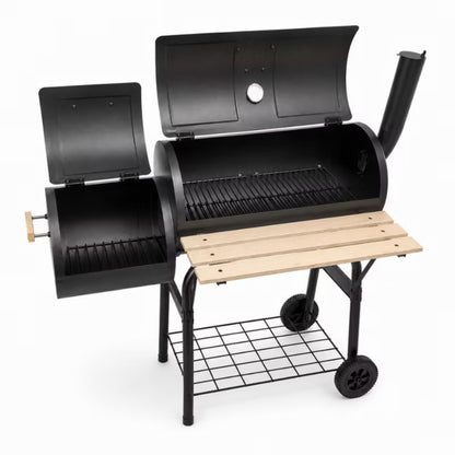 Kuglegrill med Røgeovn DE-WE05 102x62 cm Sort