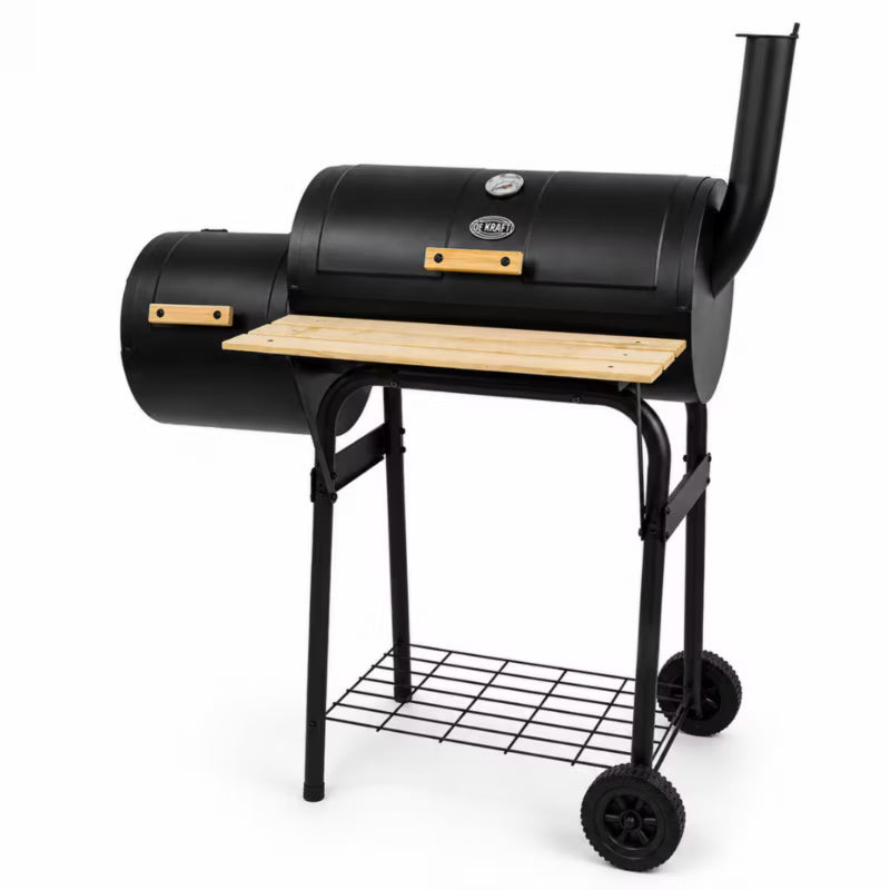 Kuglegrill med Røgeovn DE-WE05 102x62 cm Sort