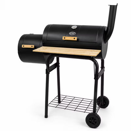 Kuglegrill med Røgeovn DE-WE05 102x62 cm Sort
