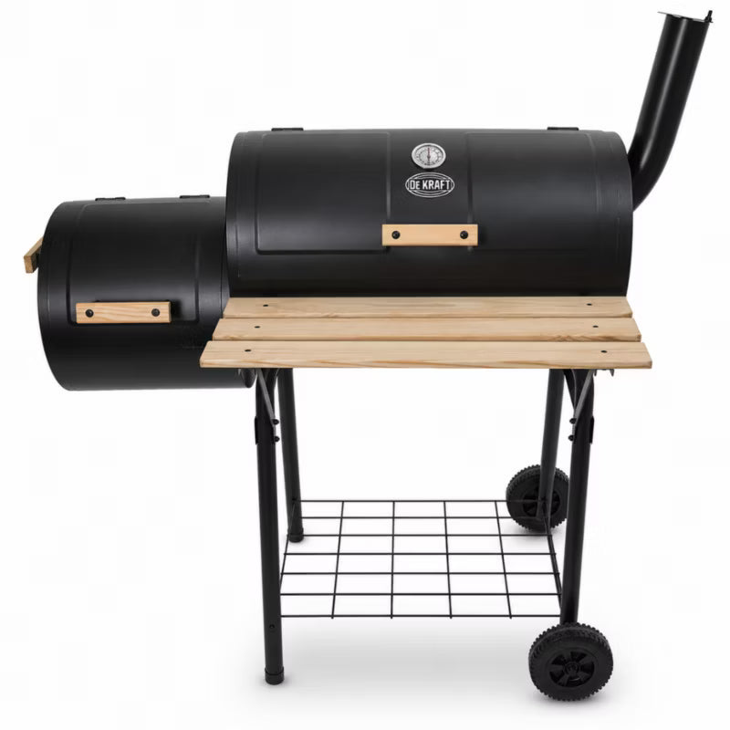 Kuglegrill med Røgeovn DE-WE05 102x62 cm Sort