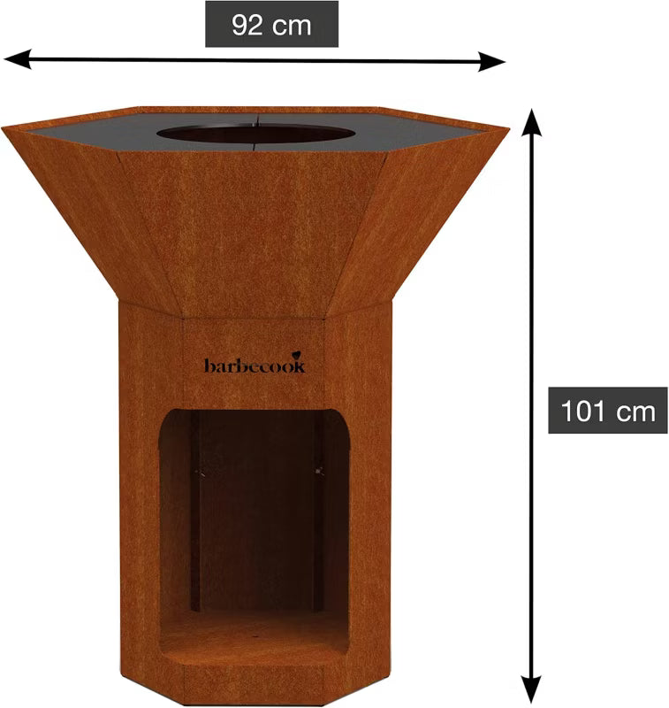Kulgrill Nestor Corten 92x92 cm Brun