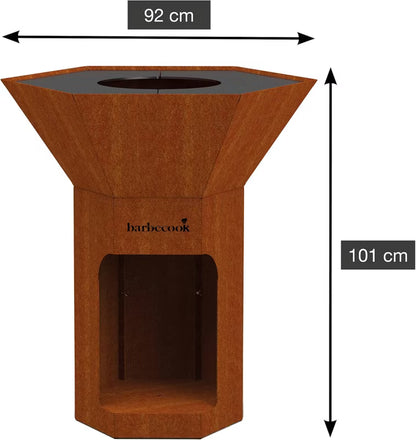 Kulgrill Nestor Corten 92x92 cm Brun
