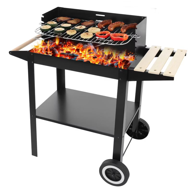 Kuglegrill Kulgrill på Hjul 95x32x85 cm Sort
