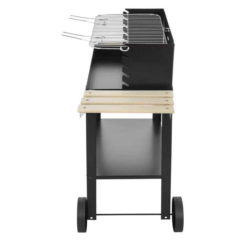 Kuglegrill Kulgrill på Hjul 95x32x85 cm Sort