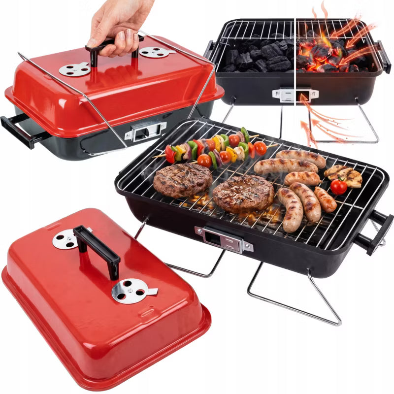 Kuglegrill Sammenklappelig 48x30 cm Sort