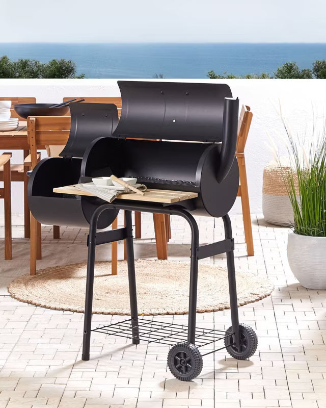 Kuglegrill Satah 110x51 cm Sort Stål med Røgeovn