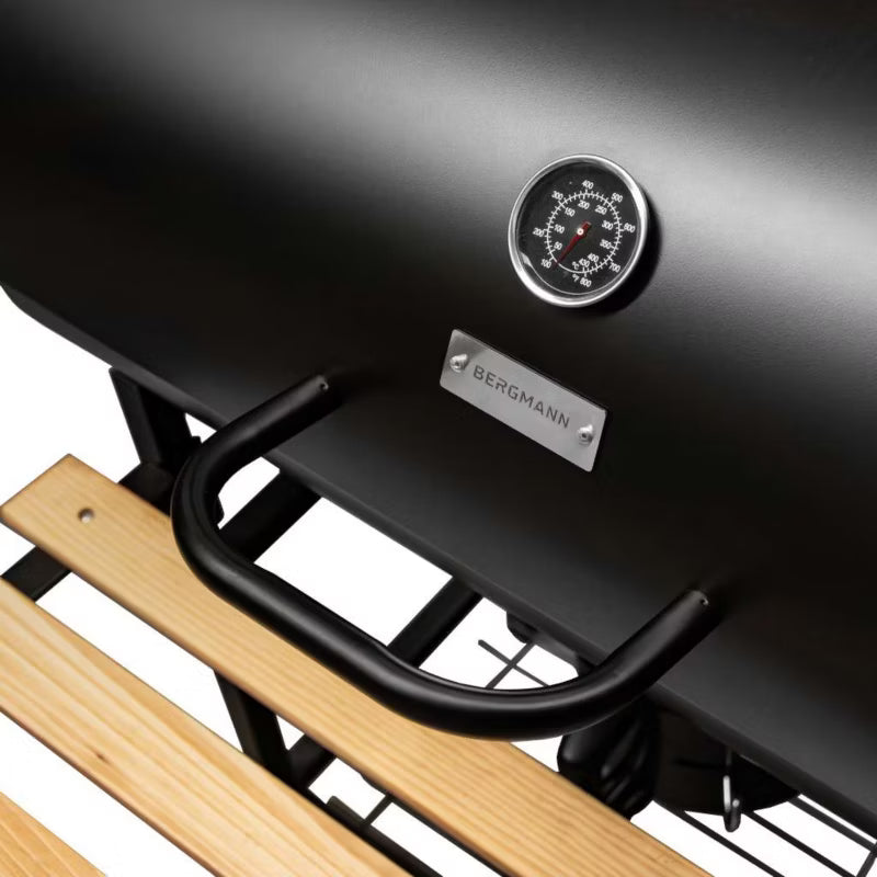 Kuglegrill Tøndegrill 115x60x94 cm Sort med Termometer
