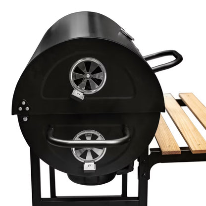 Kuglegrill Tøndegrill 115x60x94 cm Sort med Termometer
