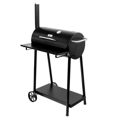 Kuglegrill Tøndegrill 71x55x125 cm med Skorsten Sort