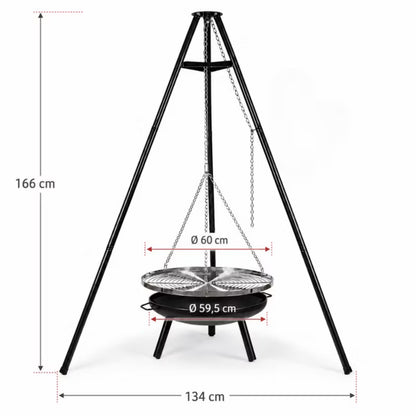 Kuglegrill Trefod 60 cm Sort Stål