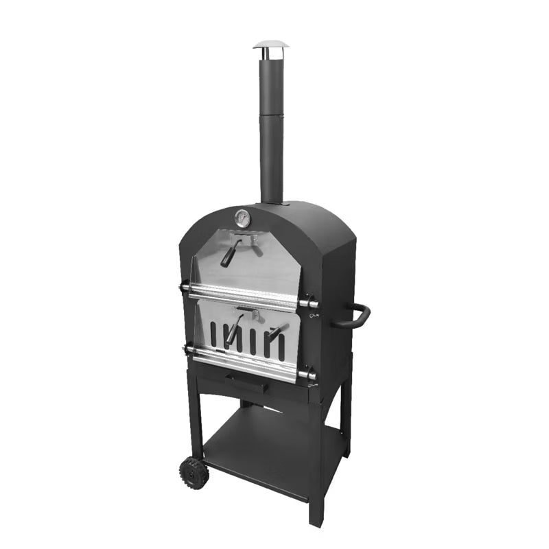Kuglegrill VESUVIO 3-i-1 48x36x171,5 cm Sort