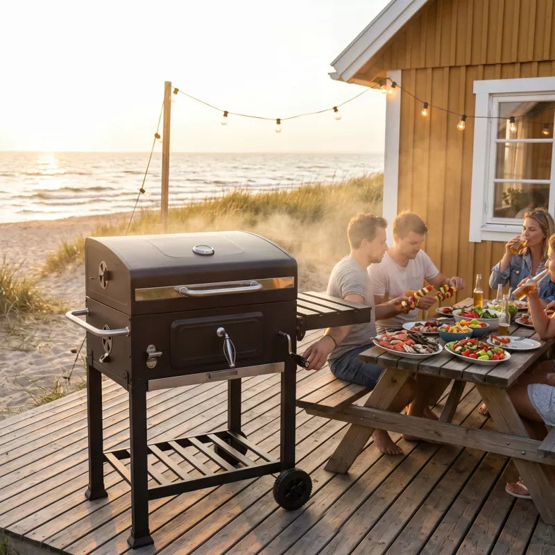 Kuglegrill Kulgrill VL-00656 105x64 cm Sort Stål