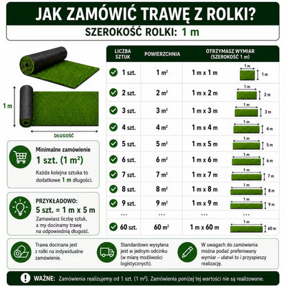 Kunstgræs Rina 20 mm 1 m Grøn