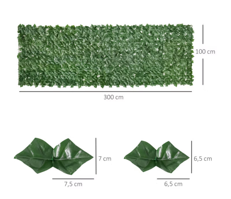 Kunstig Hæk Altanbeklædning 300x100 cm Grøn