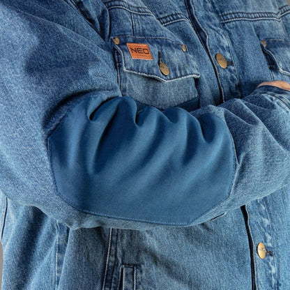 Neo Tools Denim klassisk foret jeansjakke, str. L, navyblå, 1 stk.