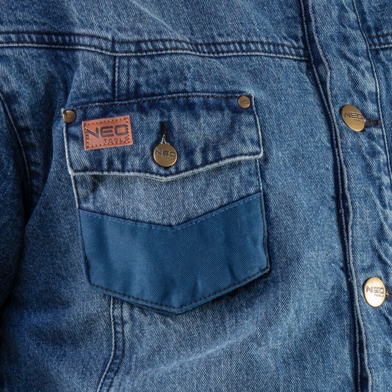 Neo Tools Denim klassisk foret jeansjakke, str. L, navyblå, 1 stk.