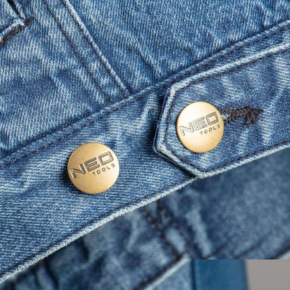 Neo Tools Denim klassisk foret jeansjakke, str. L, navyblå, 1 stk.