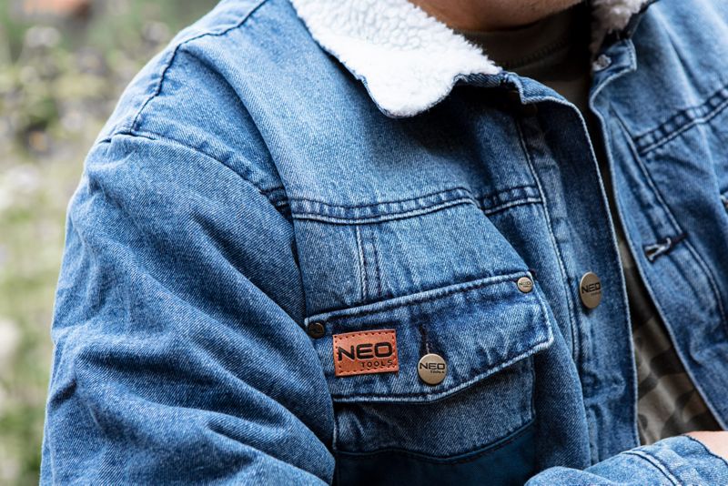 Varmforet denimjakke NEO TOOLS DENIM klassisk, str. XL, navyblå, 1 stk.