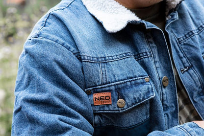 Varmforet denimjakke NEO TOOLS DENIM klassisk, str. XL, navyblå, 1 stk.
