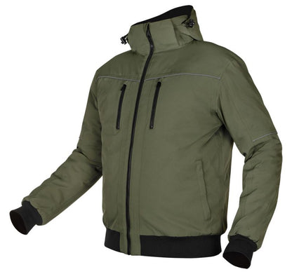 Neo Tools outdoor-varmejakke med hætte, størrelse XL, grøn, 1 stk.