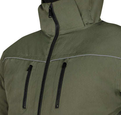 Vatteret outdoorjakke med hætte NEO TOOLS serie OUTDOOR str. XXL grøn 1 stk.