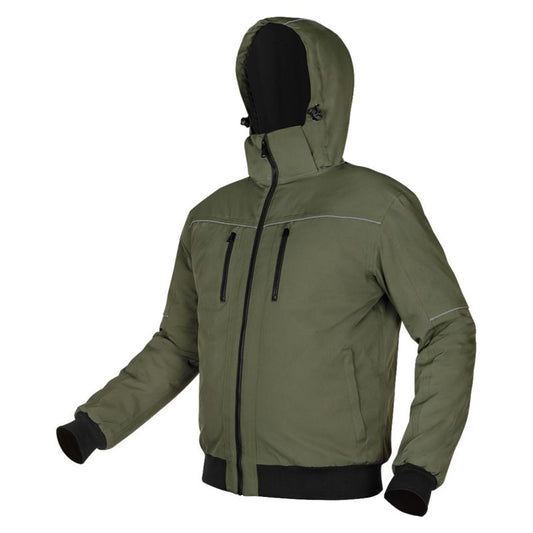 Neo Tools Outdoor varm jakke med hætte, størrelse XXXL, grøn, 1 stk.