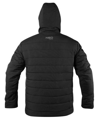 NEO TOOLS Warm arbejdsvest, str. L, sort, 1 stk.