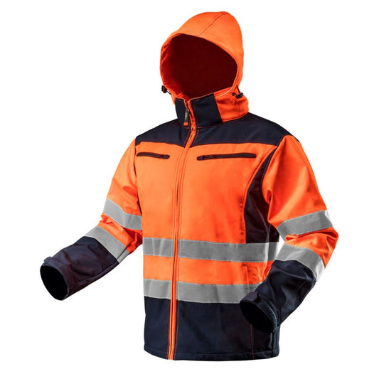 NEO TOOLS softshell-jakke med høj synlighed, str. XXL, orange, 1 stk.