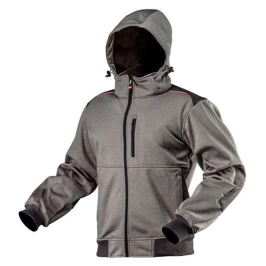 Neo Tools softshell-jakke vandtæt, vindtæt og åndbar, str. L, grå, 1 stk.