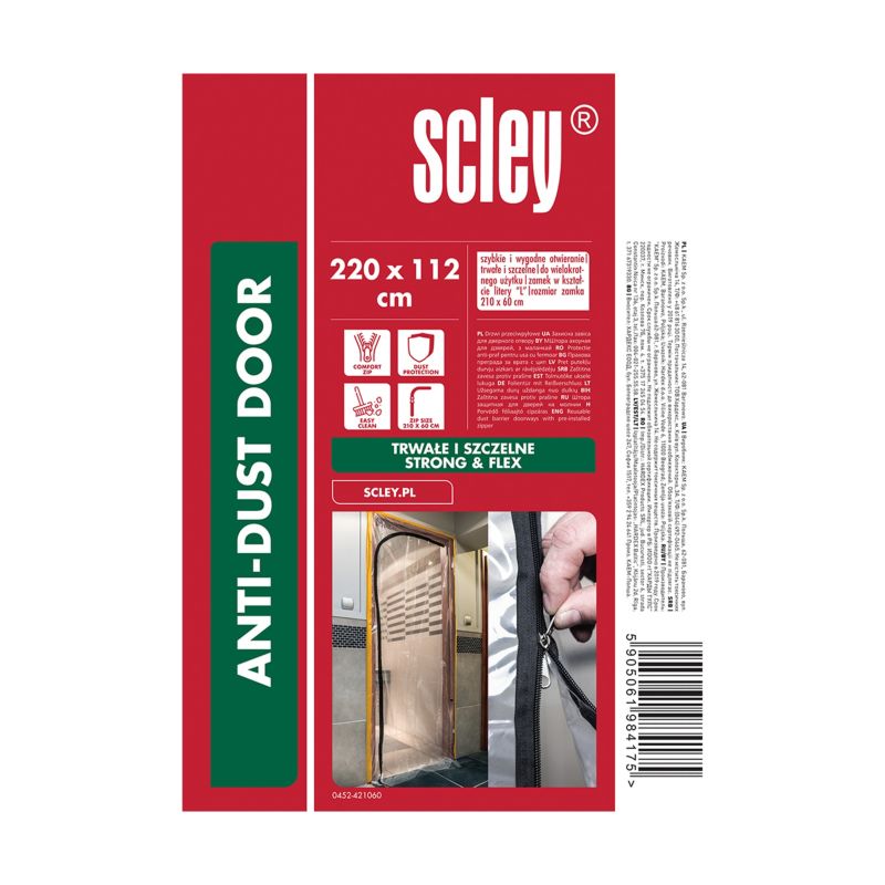 Støvdæmpergardin L 220 x 112 cm