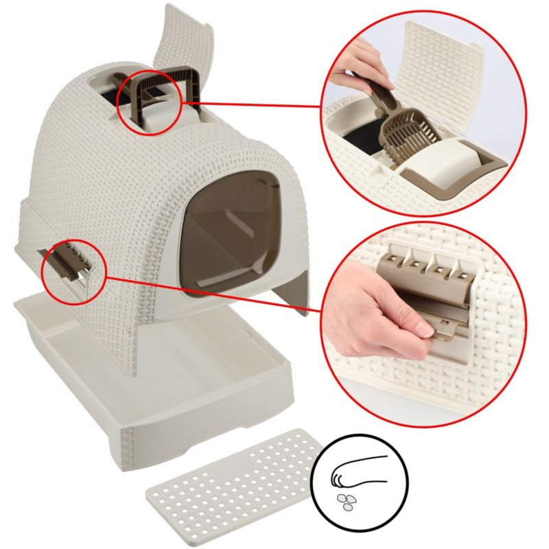 Curver Pet Life kattebak med skovl, beige