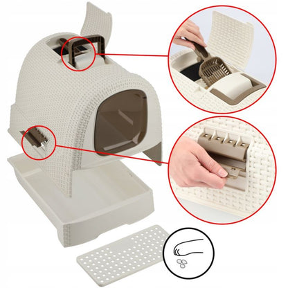 Curver Pet Life kattebak med skovl, beige
