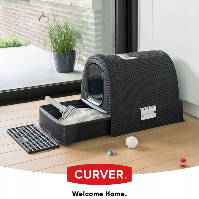Curver Pet Life kattebak med skovl, grafit