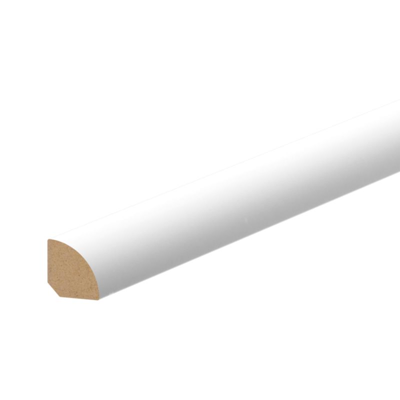 Ćwierćwałek Wypukły 12x12x2200 mm MDF Hvid RAL9003 Mat 1 stk.