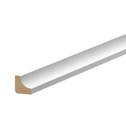 Kvartrundstav 12x12x2200 mm MDF Hvid RAL9003 Mat 1 stk.
