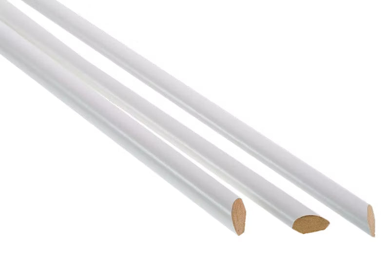 Kvartstaf 10x18 mm 211,5 cm Kridtpenslet Hvid MDF
