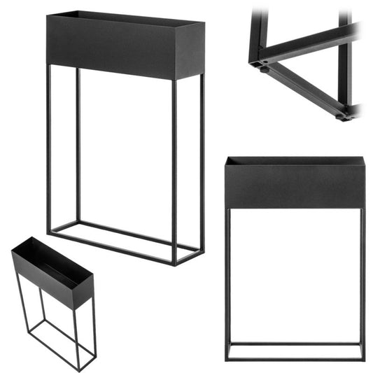 Bred KADAX planteholder med potte 60x90 cm, stålplanteholder, sort 1 stk.