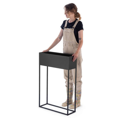 Bred KADAX planteholder med potte 60x90 cm, stålplanteholder, sort 1 stk.