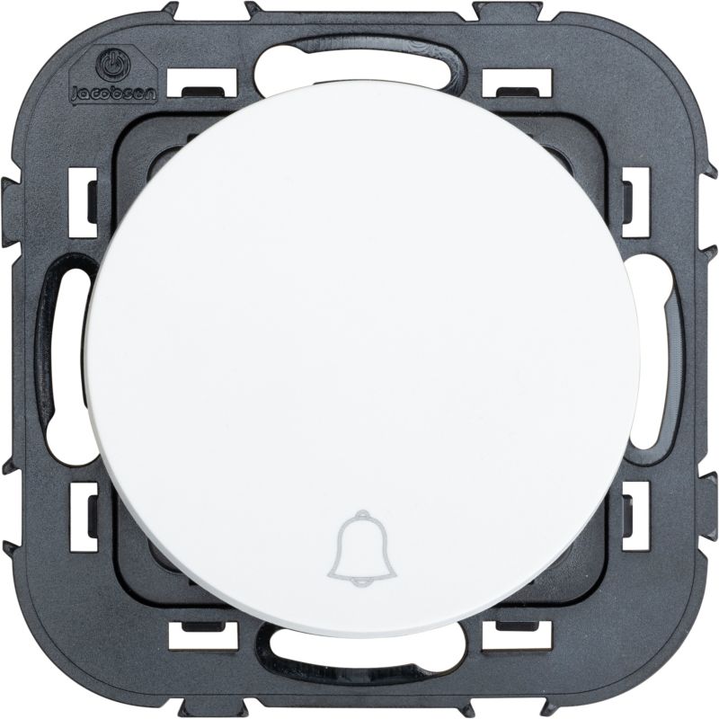 Jacobsen Espen hvid trykknapafbryder til indbygning