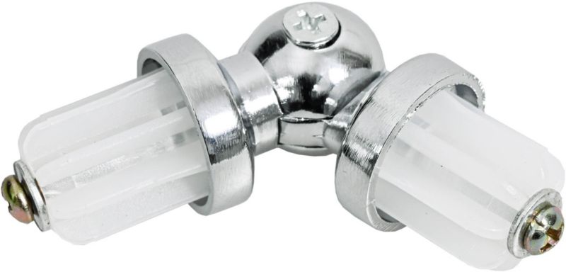 Vinkelkobling til gardinstang 19 mm krom
