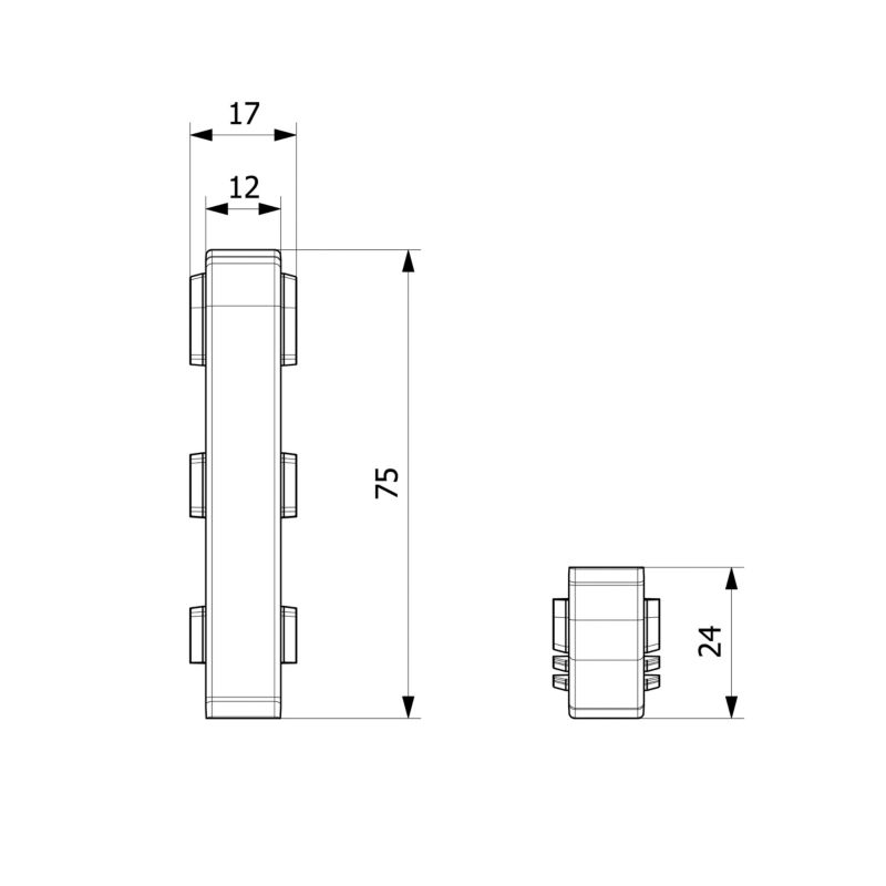 PVC Samler Til Gulvlister 75x17 mm Natur 2 stk